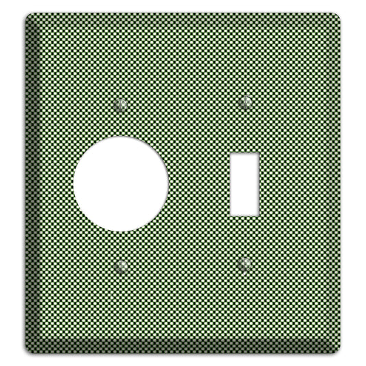 Green Tiny Check Receptacle / Toggle Wallplate