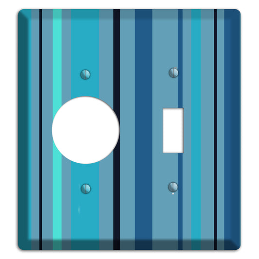 Multi Turquoise Vertical Stripe Receptacle / Toggle Wallplate