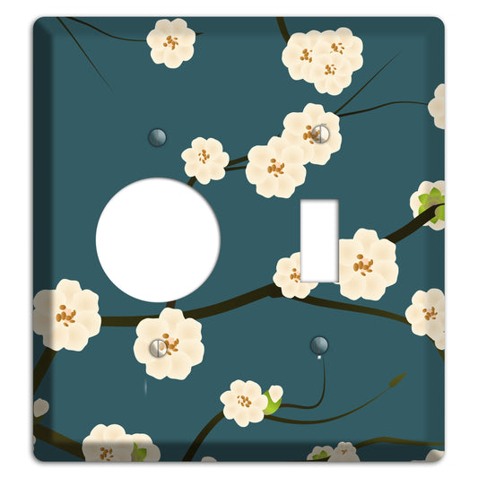 Blue Cherry Blossoms Receptacle / Toggle Wallplate