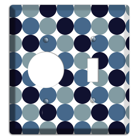 Multi Dusty Blue Tiled Dots Receptacle / Toggle Wallplate