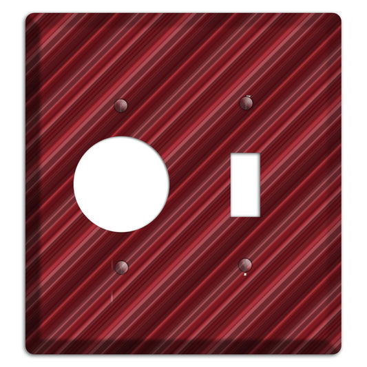 Burgundy Multi Angled Stripes Receptacle / Toggle Wallplate