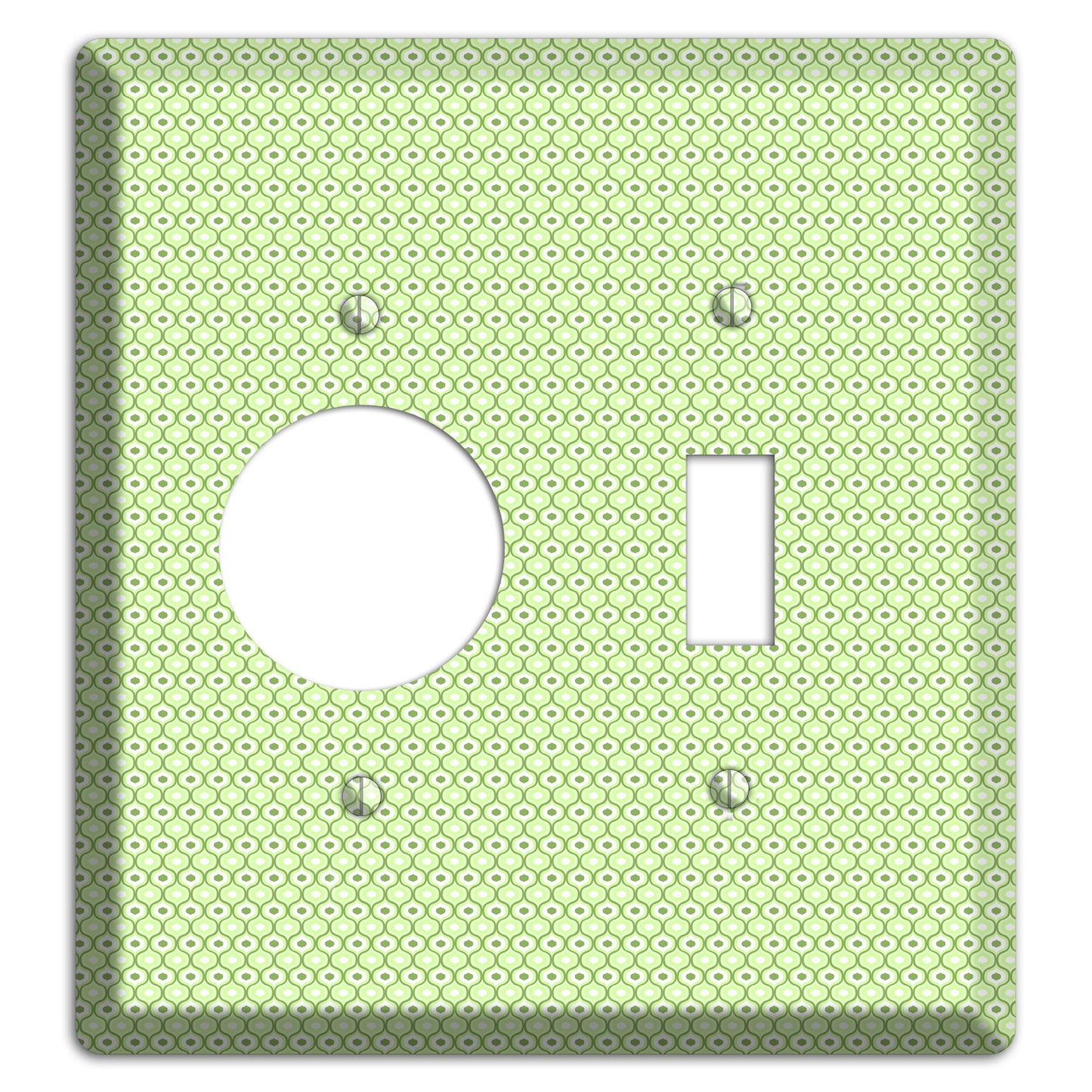 Multi Green Tiny Double Scallop Receptacle / Toggle Wallplate