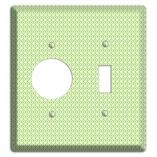 Multi Green Tiny Double Scallop Receptacle / Toggle Wallplate