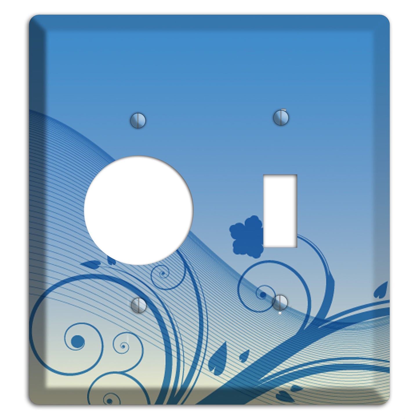 Blue Swirls Receptacle / Toggle Wallplate