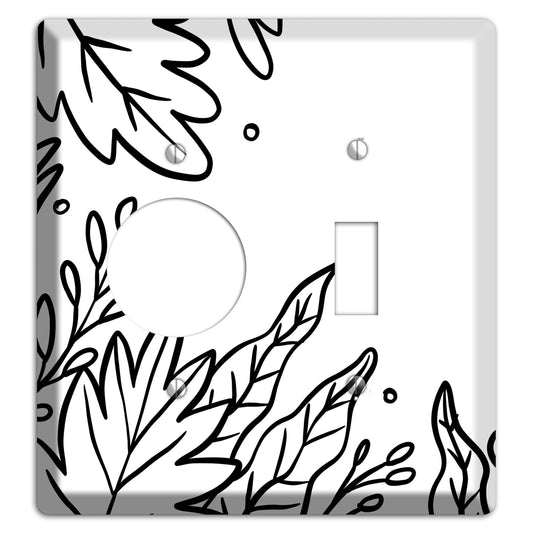 Hand-Drawn Floral 12 Receptacle / Toggle Wallplate