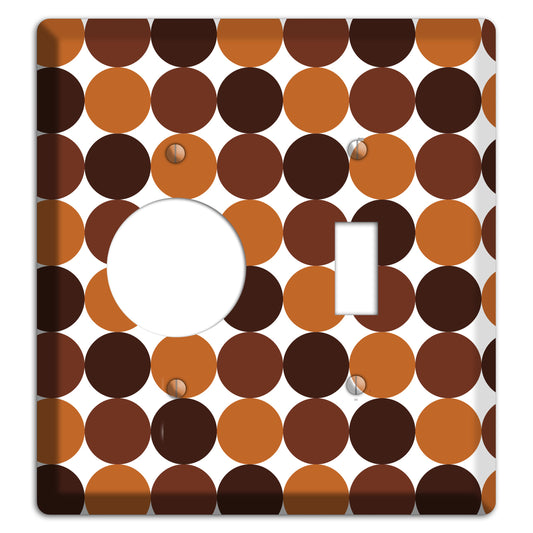 Multi Brown Tiled Dots Receptacle / Toggle Wallplate