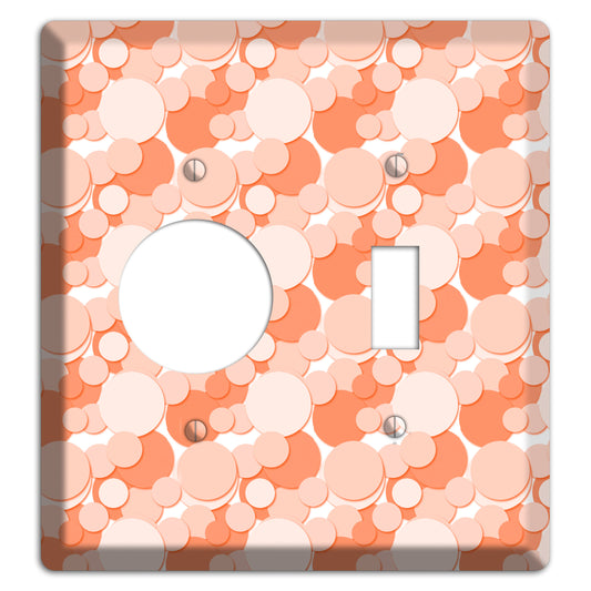 Multi Coral Bubble Dots Receptacle / Toggle Wallplate