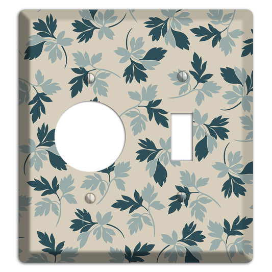 Blue Leaves Receptacle / Toggle Wallplate