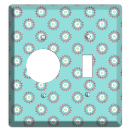 Turquoise with Suzani Dots Receptacle / Toggle Wallplate