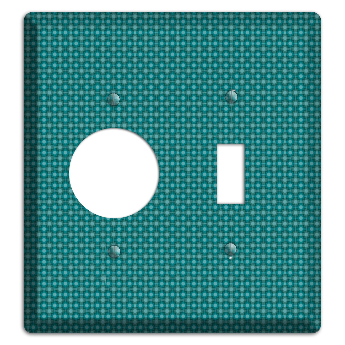 Multi Turquoise Checkered Concentric Circles Receptacle / Toggle Wallplate