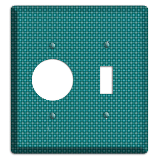 Multi Turquoise Checkered Concentric Circles Receptacle / Toggle Wallplate