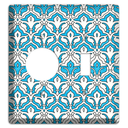 Blue Scallop Tapestry Receptacle / Toggle Wallplate