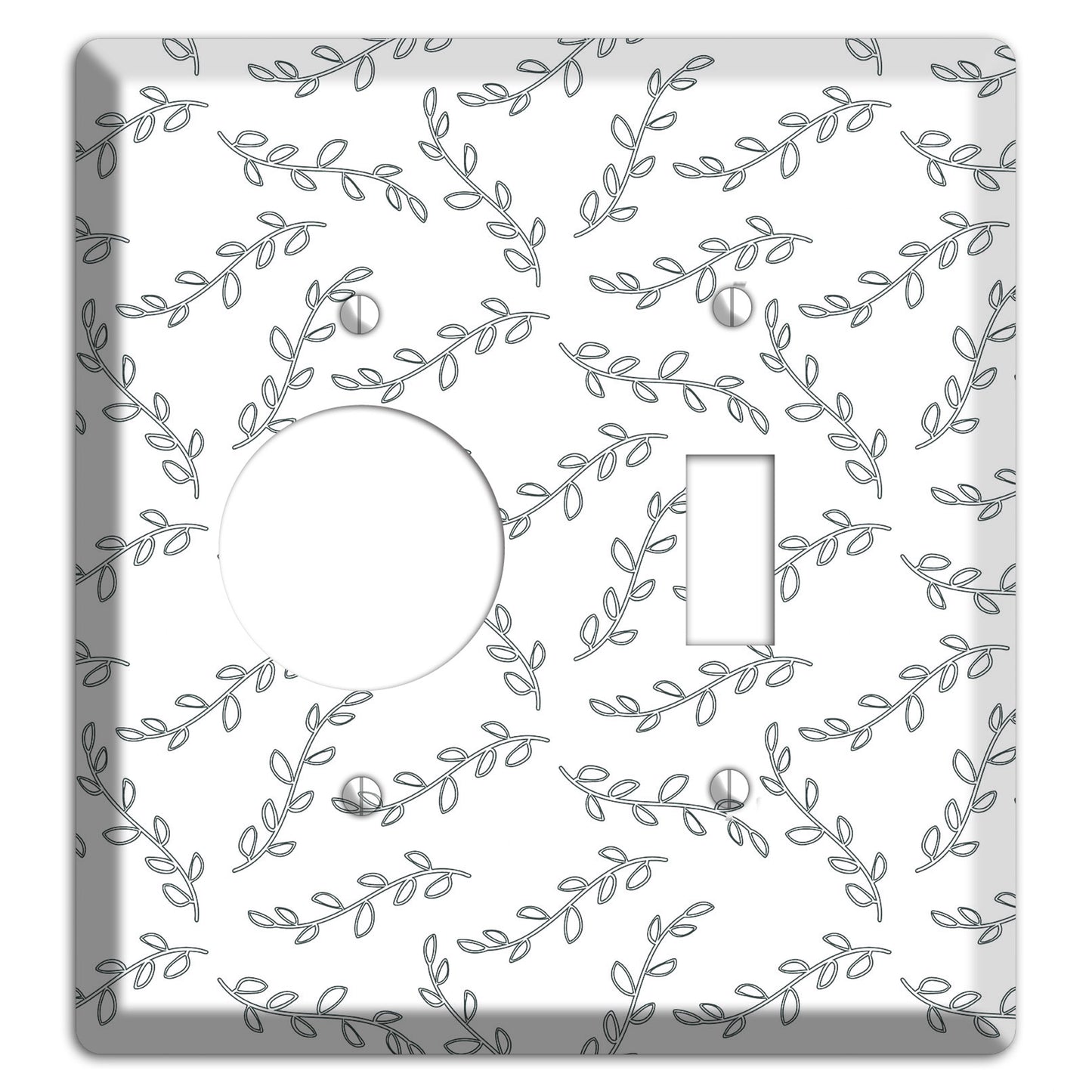 Leaves Style CC Receptacle / Toggle Wallplate