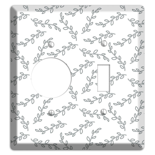 Leaves Style CC Receptacle / Toggle Wallplate