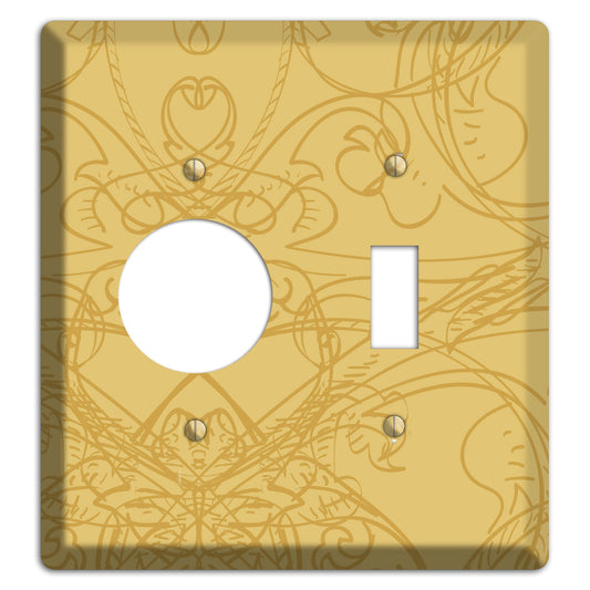 Beige Deco Sketch Receptacle / Toggle Wallplate