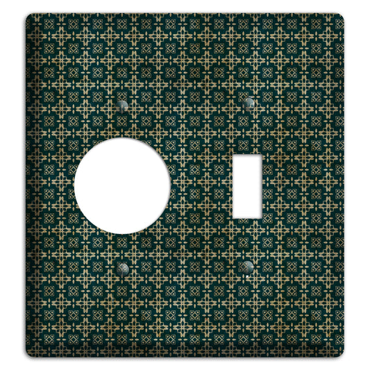 Dark Green Grunge Arabesque Receptacle / Toggle Wallplate