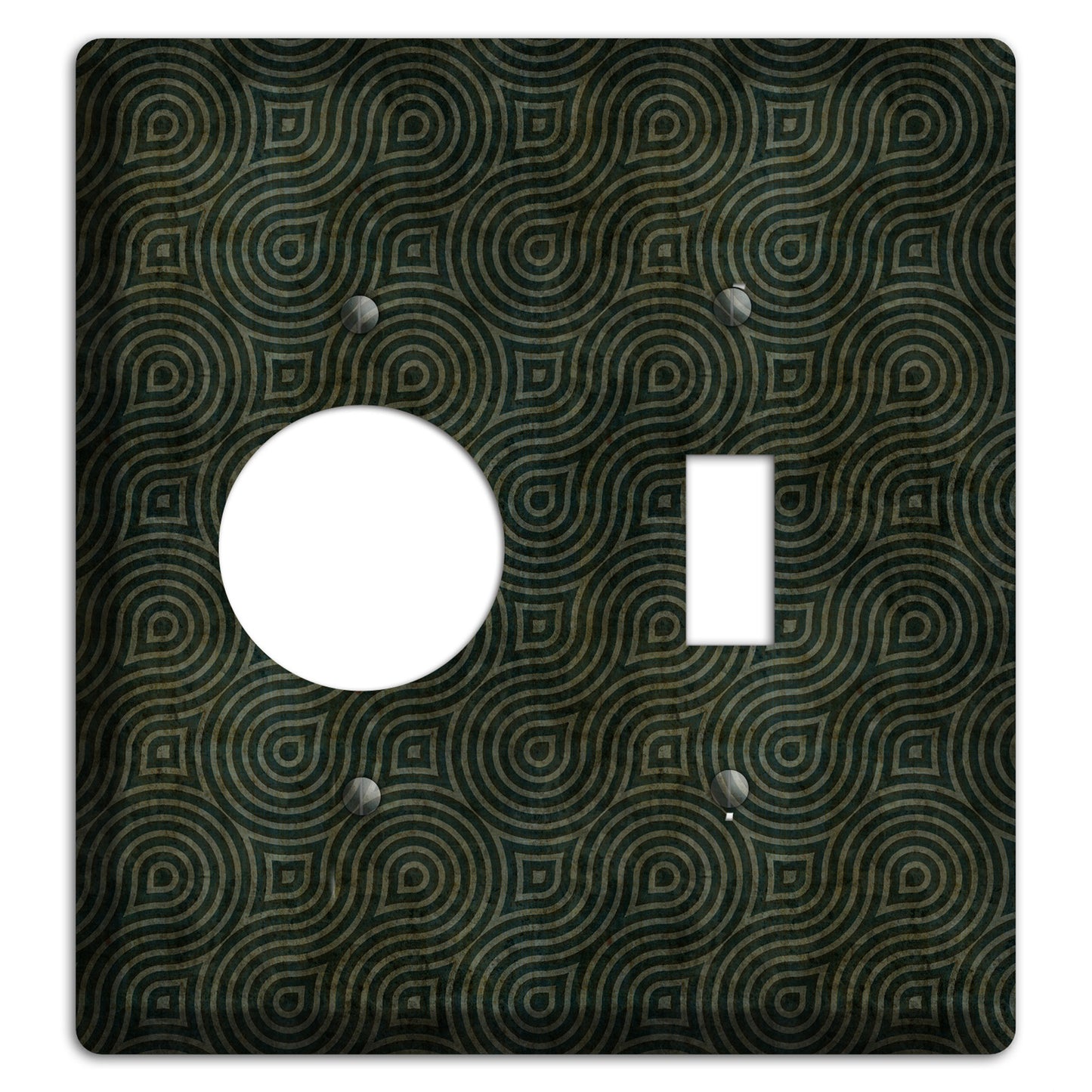 Green and Black Swirl Receptacle / Toggle Wallplate