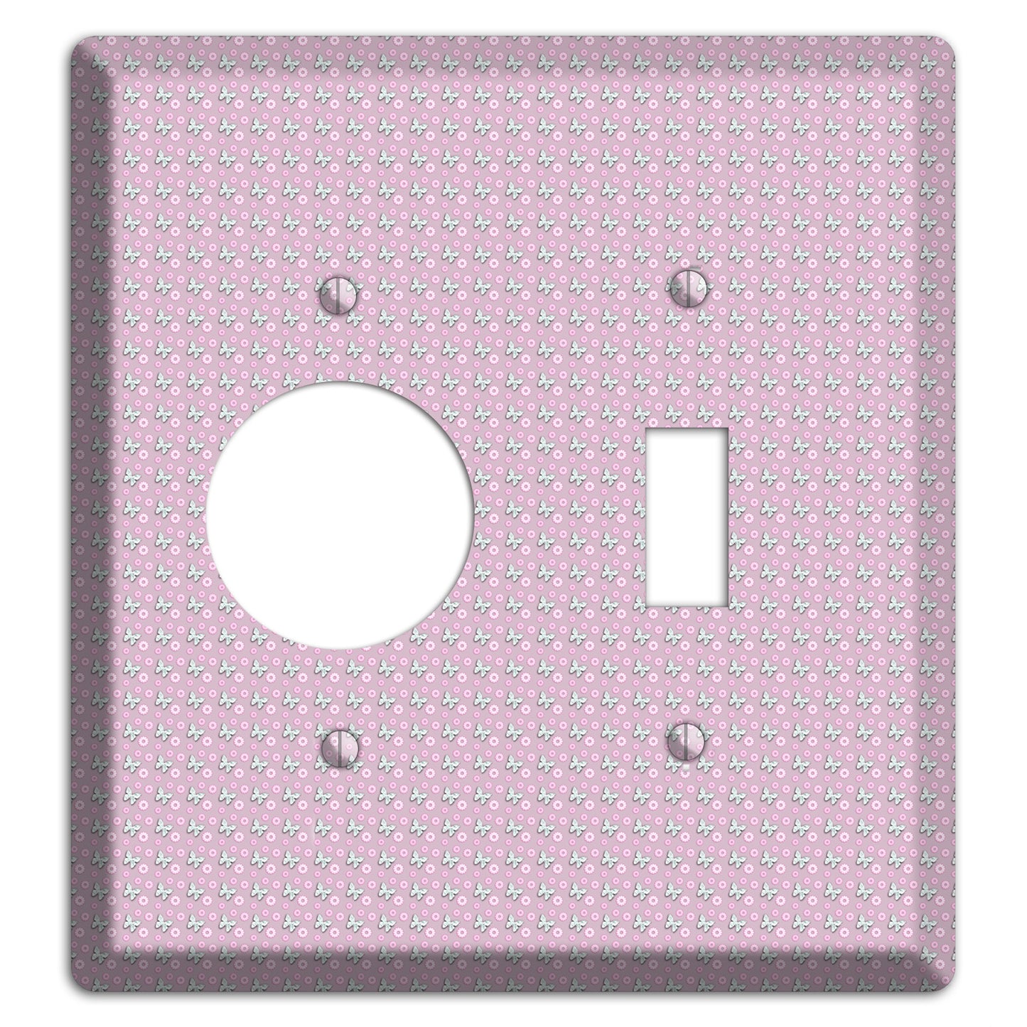 Pink with Butterflies Receptacle / Toggle Wallplate