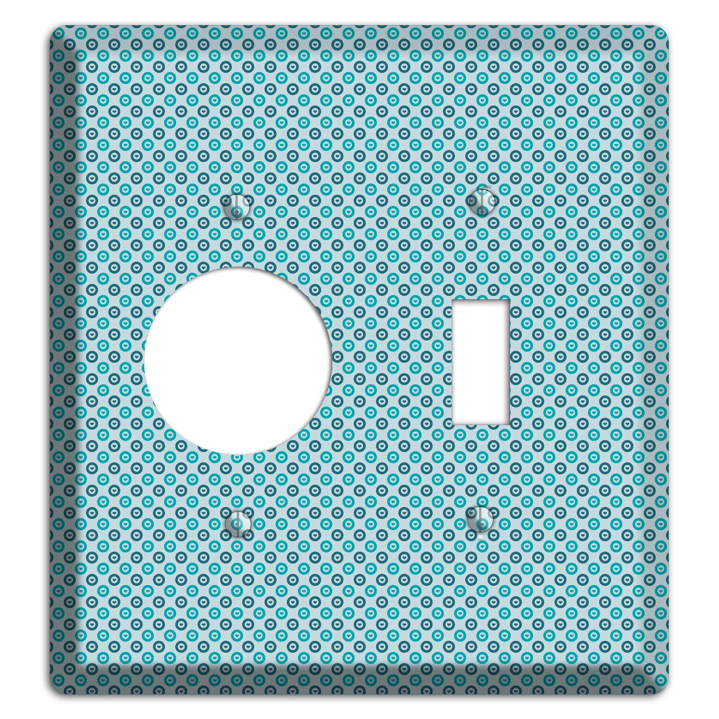 Turquoise and Blue Concentric Dots Receptacle / Toggle Wallplate