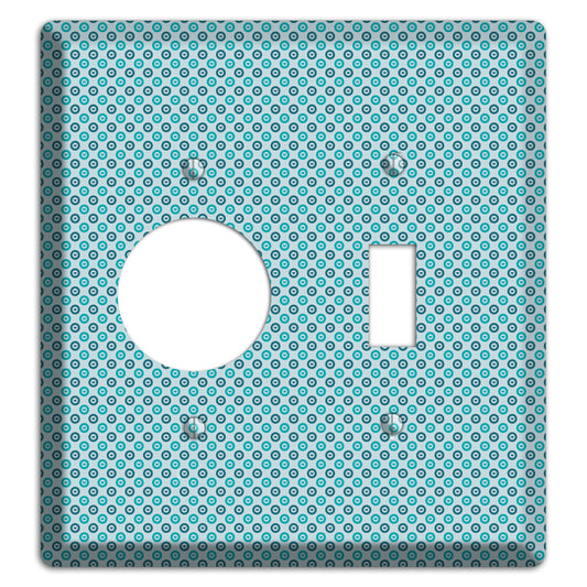 Turquoise and Blue Concentric Dots Receptacle / Toggle Wallplate