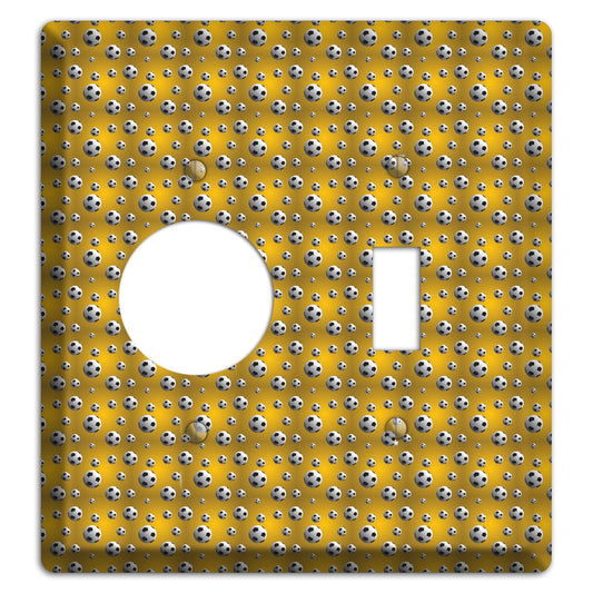 Yellow with Soccer Balls Receptacle / Toggle Wallplate