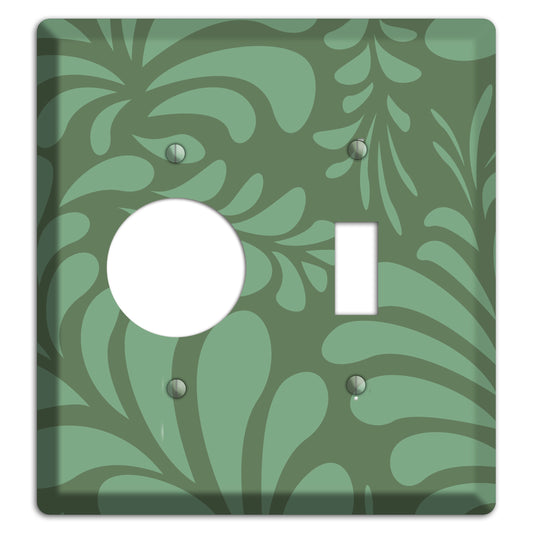 Green Herati Receptacle / Toggle Wallplate