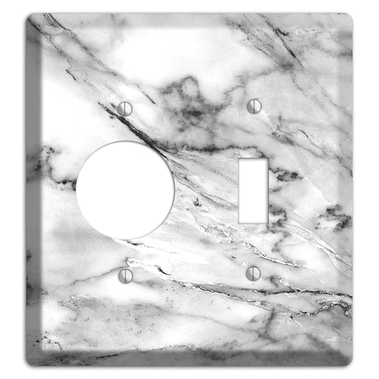 Black and White marble Receptacle / Toggle Wallplate