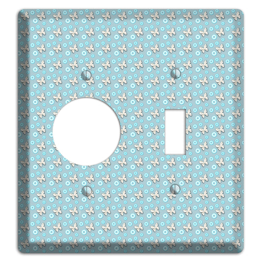 Blue with Butterflies Receptacle / Toggle Wallplate