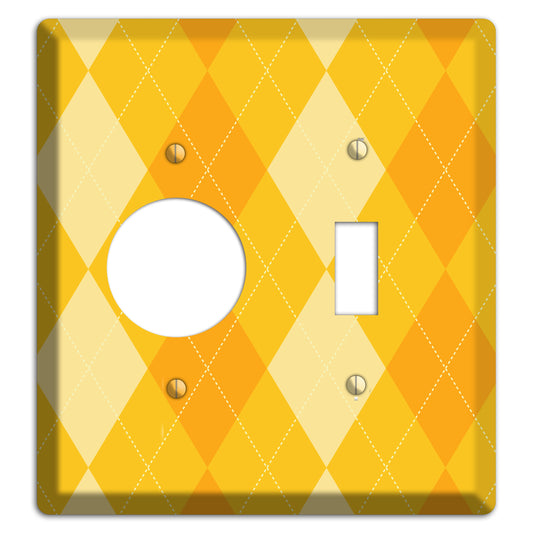 Yellow Argyle Receptacle / Toggle Wallplate