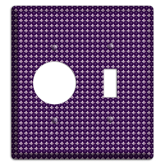 Purple Fleur de Lis Receptacle / Toggle Wallplate