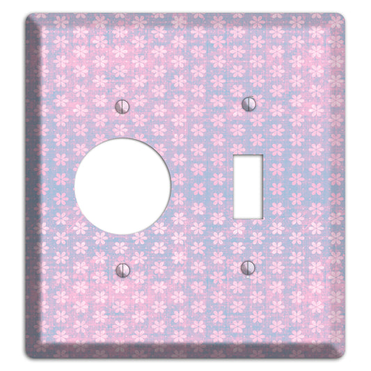 Green Grunge Floral Contour Receptacle / Toggle Wallplate