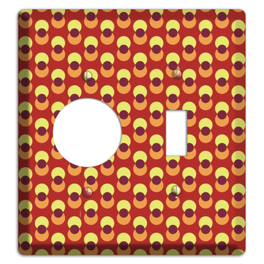 Red Yellow Coral Overlain Dots Receptacle / Toggle Wallplate