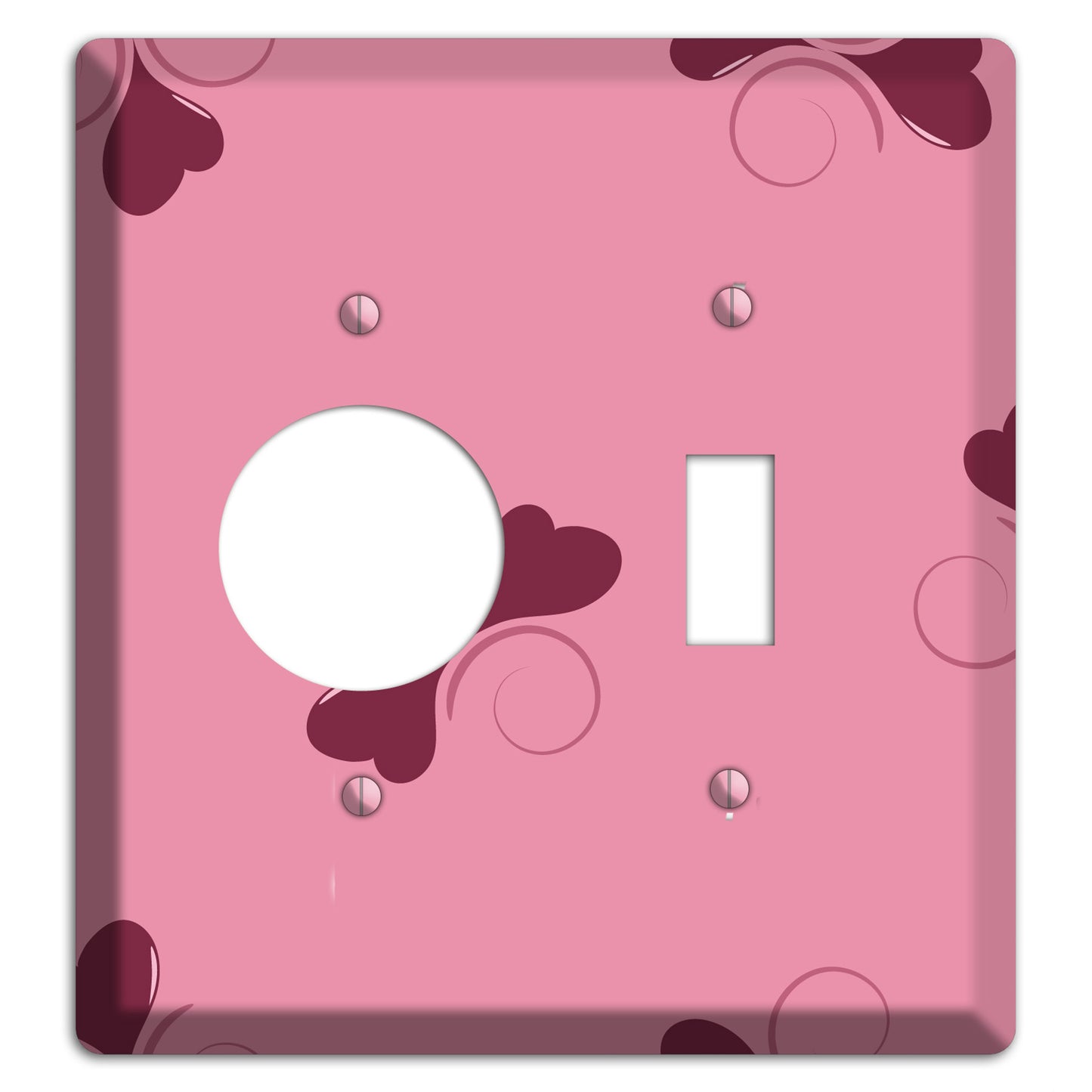 Pink with Hearts Receptacle / Toggle Wallplate