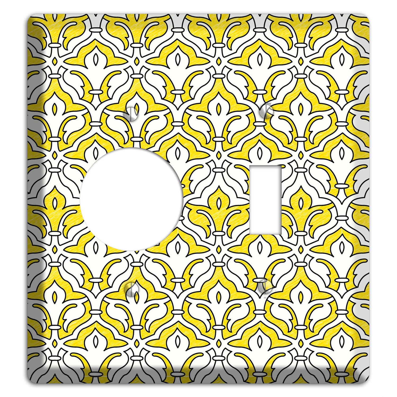 Yellow Scallop Tapestry Receptacle / Toggle Wallplate