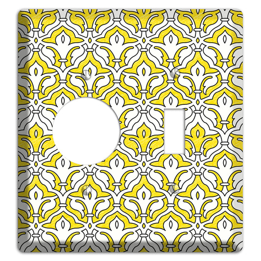 Yellow Scallop Tapestry Receptacle / Toggle Wallplate