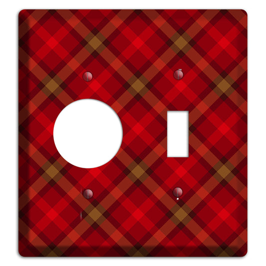 Red Tartan Receptacle / Toggle Wallplate