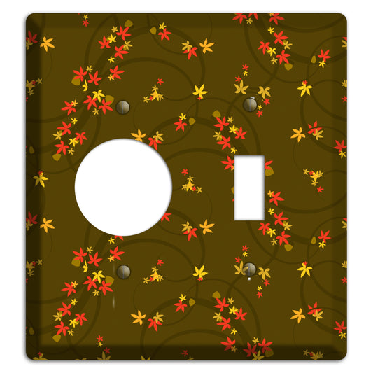 Brown Fall Flowers Receptacle / Toggle Wallplate