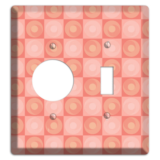 Pink Tiled Circles Receptacle / Toggle Wallplate