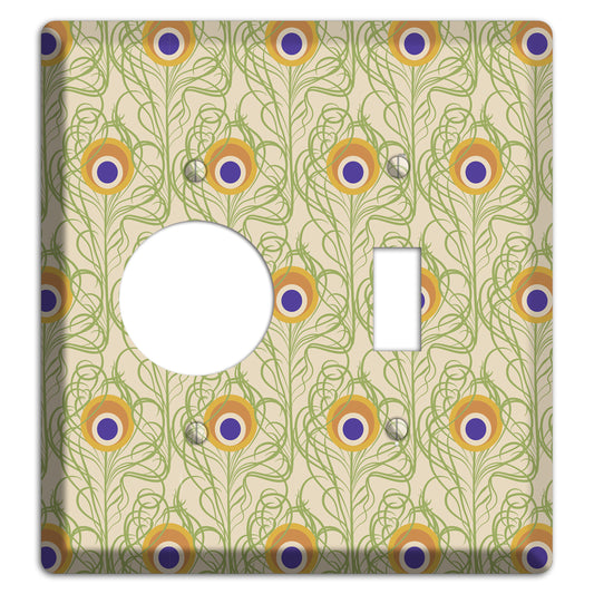 Nouveau Peacock Receptacle / Toggle Wallplate