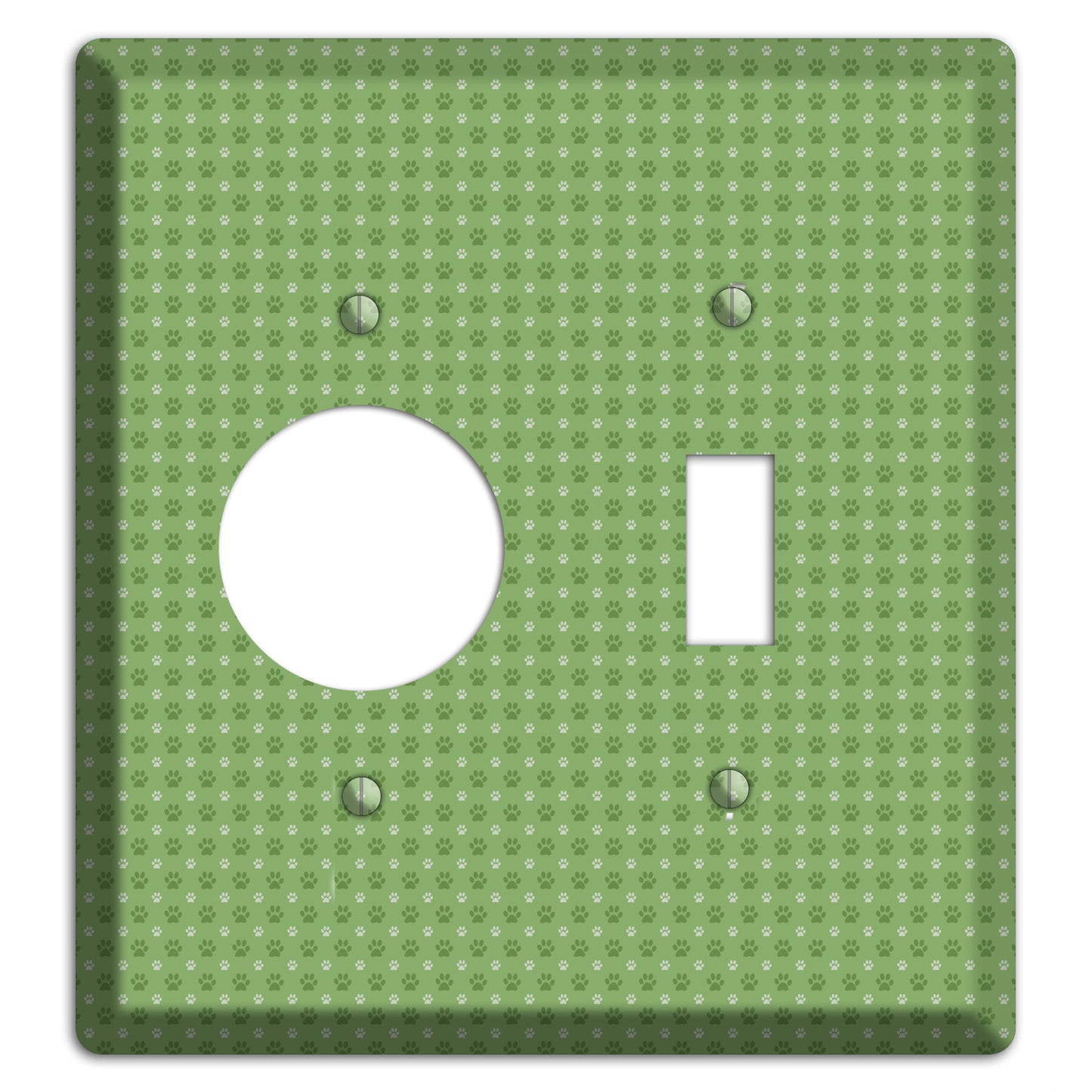 Green Paw Prints Receptacle / Toggle Wallplate