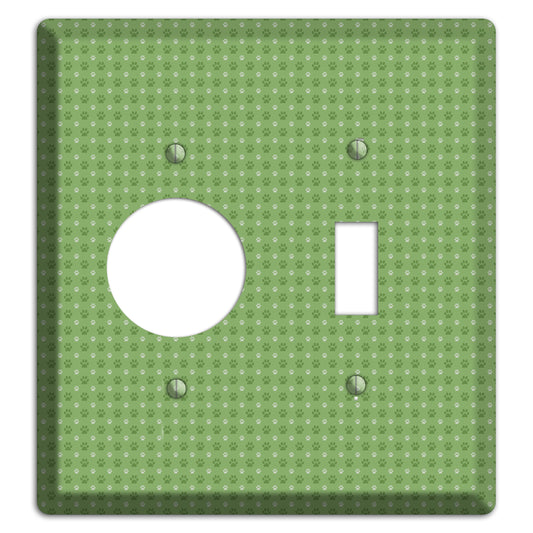 Green Paw Prints Receptacle / Toggle Wallplate