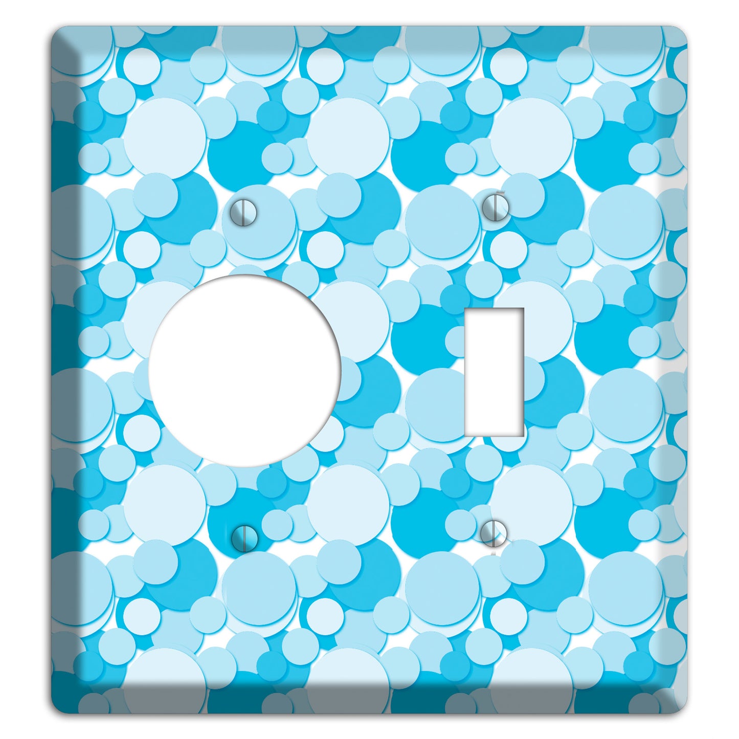 Multi Blue Bubble Dots Receptacle / Toggle Wallplate