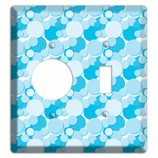 Multi Blue Bubble Dots Receptacle / Toggle Wallplate