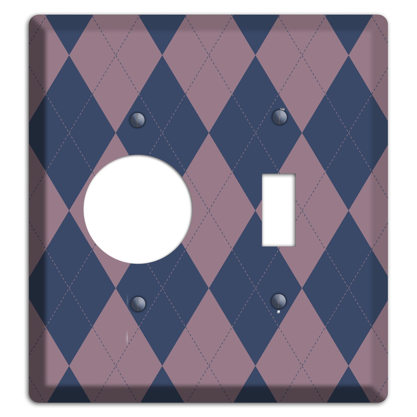 Purple Argyle Receptacle / Toggle Wallplate