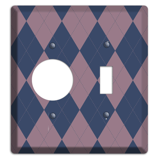 Purple Argyle Receptacle / Toggle Wallplate