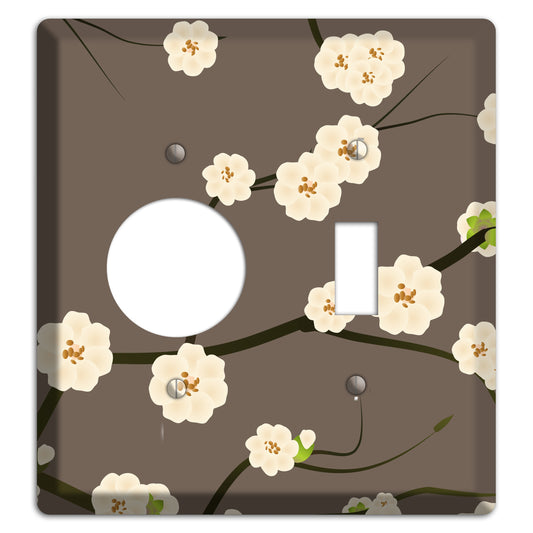 Yellow and Brown Cherry Blossoms Receptacle / Toggle Wallplate