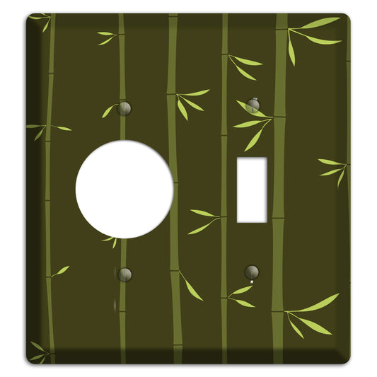 Dark Green Bamboo Receptacle / Toggle Wallplate