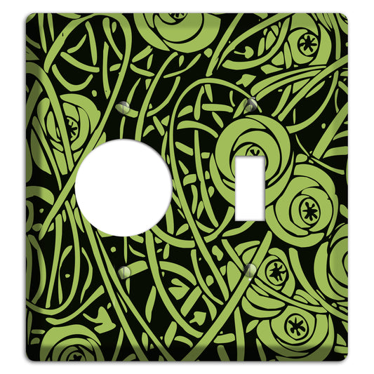 Green Deco Floral Receptacle / Toggle Wallplate