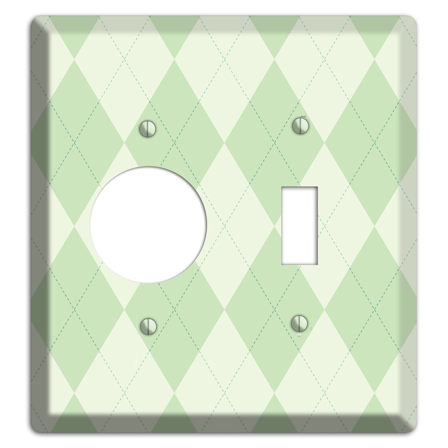 Light Green Argyle Receptacle / Toggle Wallplate