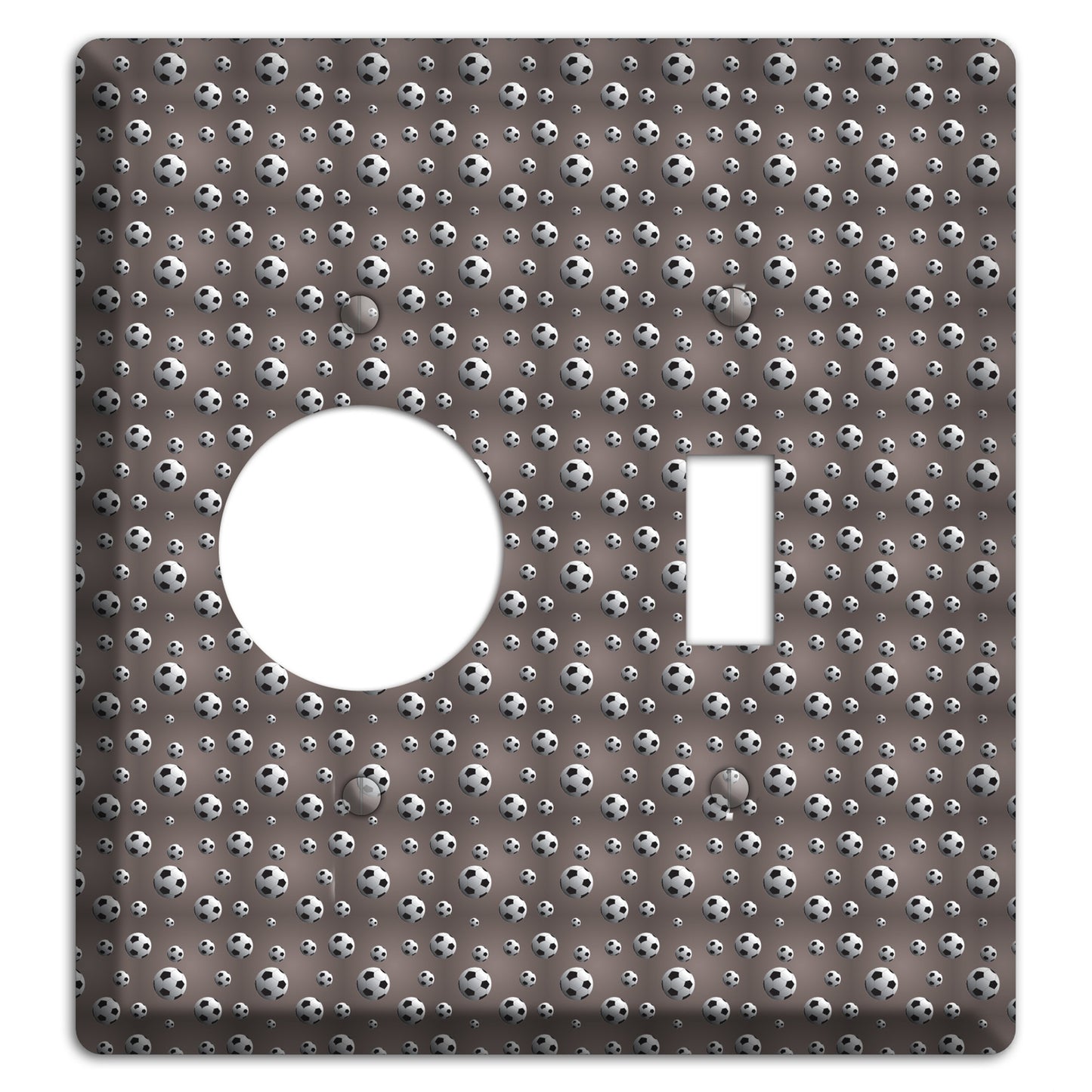 Grey with Soccer Balls Receptacle / Toggle Wallplate